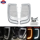 Chrome Fairing Lower Grills Led Turn Signal Lights Fit For Touring Street Glide