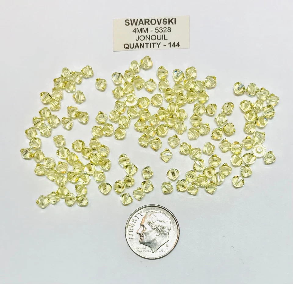 Cuentas bicónicas Swarovski® #5328 - 4 mm - JONQUIL - 144 piezas - amarillo Foto 1 de 1