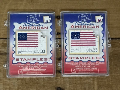 Authentic American Stamples - 2 Pack - 33 Cents Stamps - USA Flag Stars Stripes - Image 1 of 4