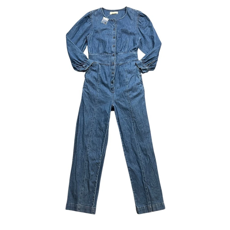 Mono Madewell Mujer 4 Denim Pierna Recta Botón Manga Larga Cintura Calada Foto 1 de 4