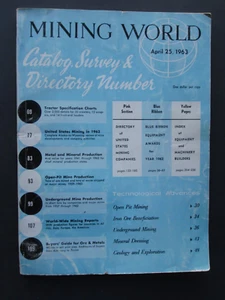 MINING WORLD Catalog, Survey & Directory Number APRIL 25, 1963 RARE - Imagen 1 de 10
