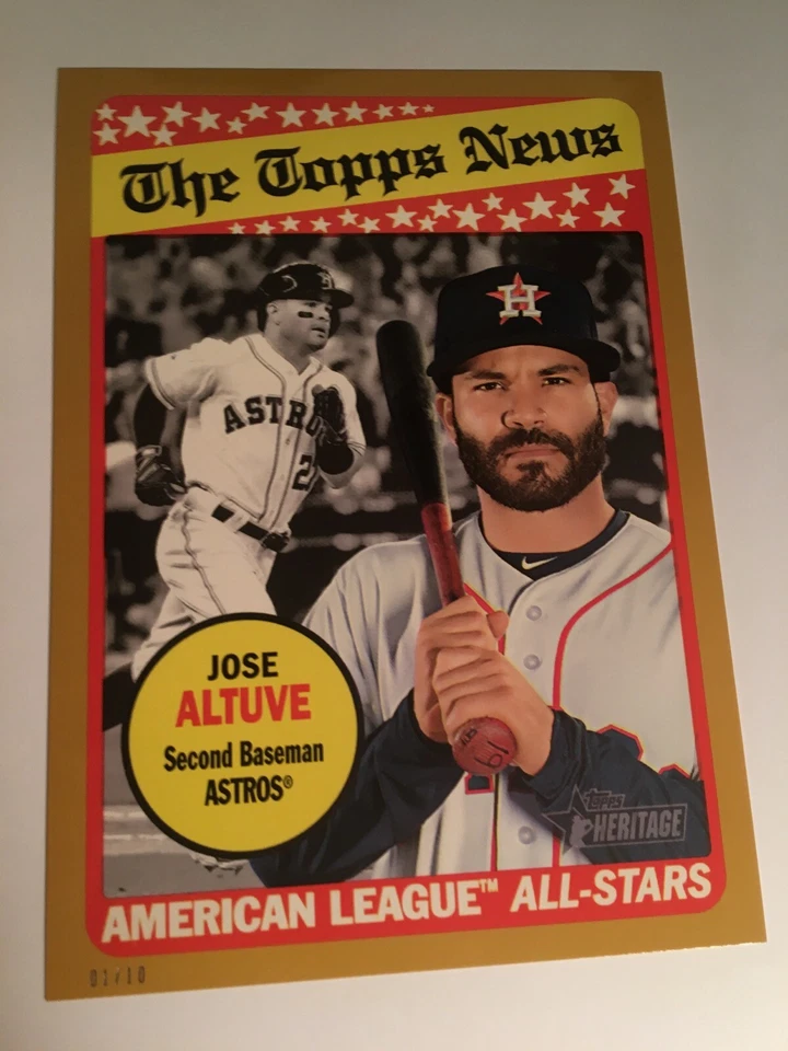 2018 Topps Heritage 5x7 Jumbo Jose Altuve Astros 78 AS Gold 01/10 - Image 1 of 1