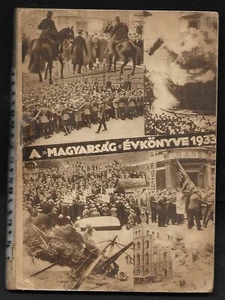 Antique "A MAGYARSAG EVKONYVE 1933" Paperback 1933 Book of Hungary in Hungarian - Foto 1 di 4