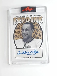 Willie O'Ree signed Auto One of One Leaf Expo Ink Hockey 1/1 NHL HOF Card 2022 - Picture 1 of 16