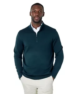 Mens 100% Cotton Fine Knit Zip Neck Jumper Classic Regular Fit Pullover Sweater - Picture 1 of 47