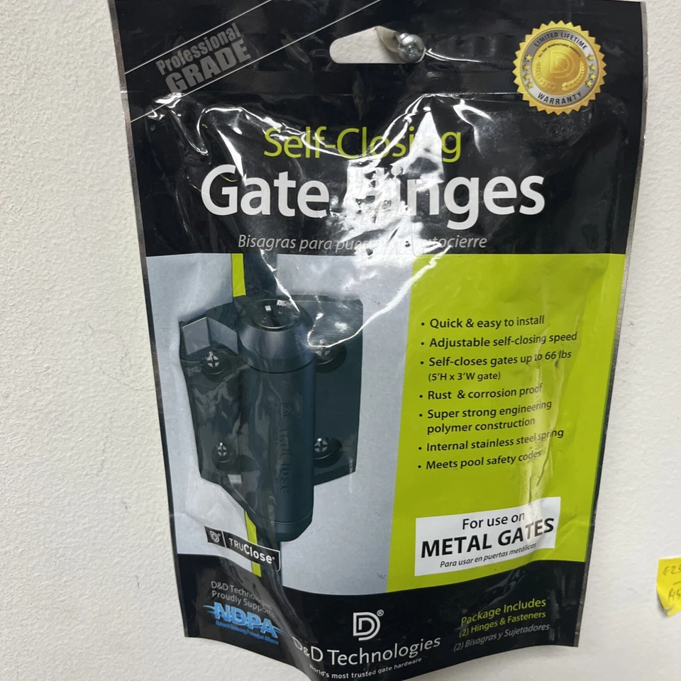 D&d Technologies TruClose Self-closing Gate Hinges Tca1s3ru - for Metal Gates