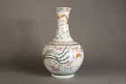 14.9" China old dynasty Porcelain guangxu mark famille rose Dragon phoenix vase