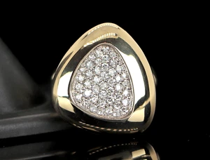 $6,950 Roberto Coin 18K Yellow Gold White Diamond Capri Plus Cocktail Ring Band - Picture 1 of 7