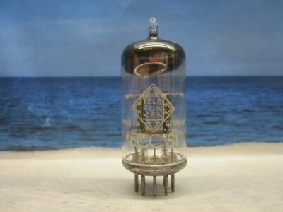 ECC81 TELEFUNKEN     # 30° O-Getter # NOS # Coin Bottom # 09.1957  (3136) - Bild 1 von 4