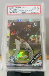2019 Bowman Chrome Sapphire CJ Abrams Padres Nationals RC Rookie PSA 10 GEM MINT - Picture 1 of 2