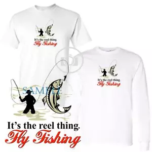 Fly Fishing It's The Real Thing Sport Fisherman On The Water Graphic T Shirt - Picture 1 of 5