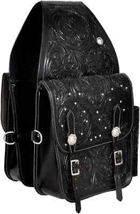 Borsa da sella Horse Western originale nera lavorata western spedizione gratuita - Foto 1 di 3