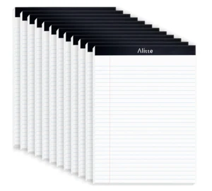 Alitte Legal Notepads 8.5 x 11 Pack of 12 - Perforated Wide Ruled Writing Pad... - Picture 1 of 6