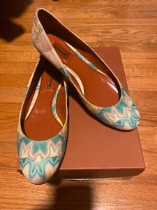 MISSONI shoes, ballet flats, green, barely warn, size 38 1/2 - Picture 1 of 1