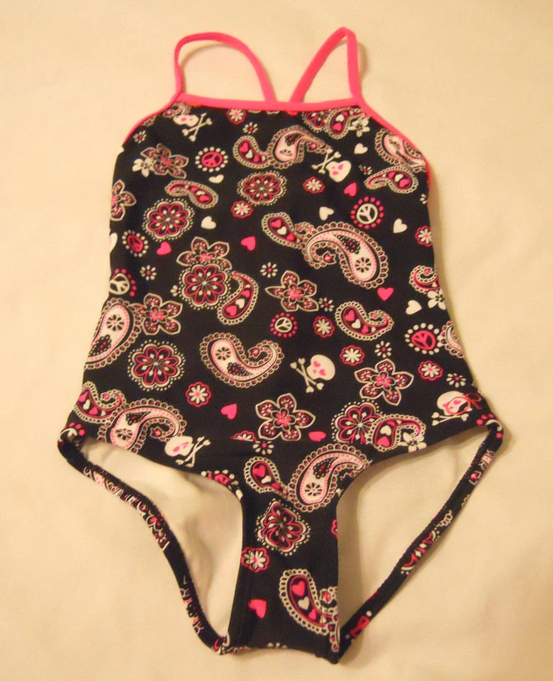 Op 1-Piece Girls Swim Suit Colorful Kids Beachwear - Image 1 of 1