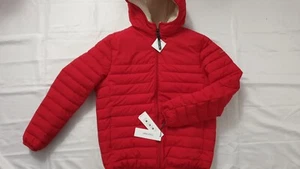 NEW CALVIN KLEIN MEN'S WATER RESISTANT PUFFER RED HOODED JACKET SIZE M - Picture 1 of 4
