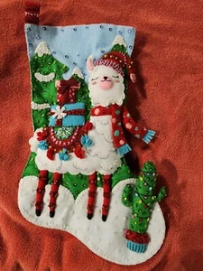 Completed Bucilla Filzstrumpf 18" "WEIHNACHTSFLAMME" # 89230 E - Bild 1 von 2