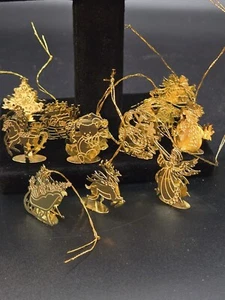Mini Weihnachtsschmuck goldfarben 3-D Metall 12 Stück - Bild 1 von 14