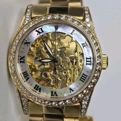 Croton Bellagio Skeleton Automatic Watch Gold 36mm - Image 1 of 4
