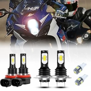 H7 H9 Repalce For Suzuki GSXR1000 2007-2008 LED White Headlight 6000K Bulbs Kit - Picture 1 of 11