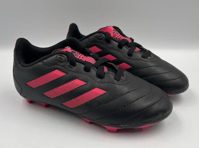 Adidas Kids Soccer Cleats, Black And Pink, Size 11K Child - Excellent - Image 1 of 4