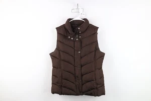 Vintage Y2K Gap Womens Size Large Faded Babydoll Blank Puffer Vest Jacket Brown - Picture 1 of 16