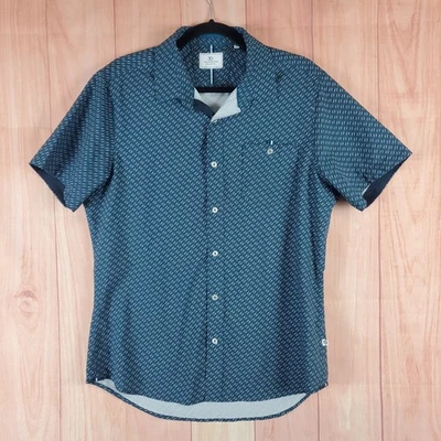 7 Diamonds Cassian 4-Way Stretch Short Sleeve Button Up Shirt Mens Sz Medium - Image 1 of 4