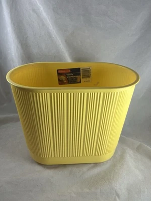 Cesta de basura acanalada Rubbermaid 2954 lata de basura amarilla vintage 1982 Foto 1 de 4