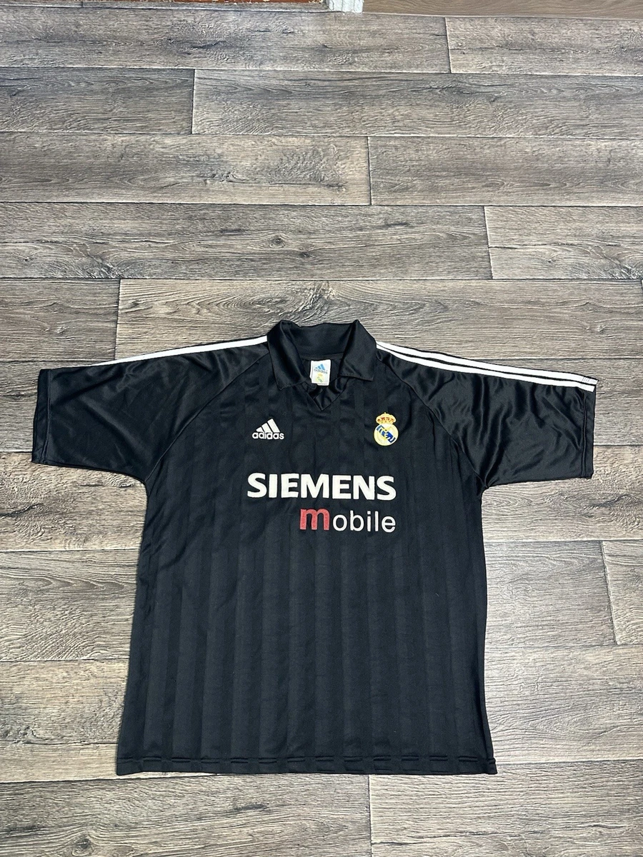 vintage adidas real madrid siemens mobile 2002-2003 away zidane
