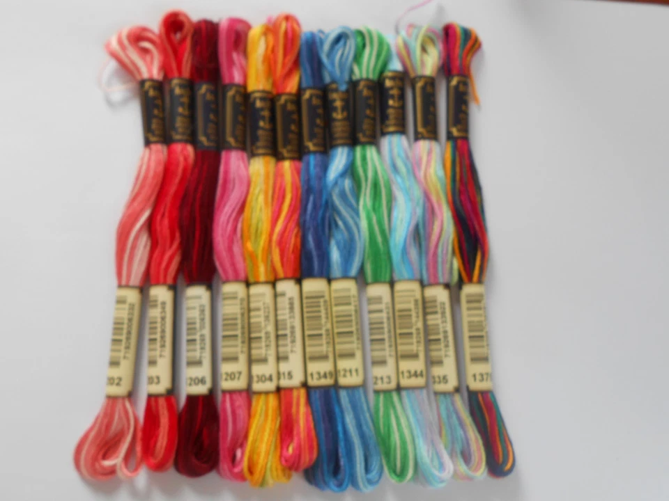 Anchor Multicoloured/Colour Variation Six Stranded Thread Pack of 12 Similar Col - Image 1 of 1