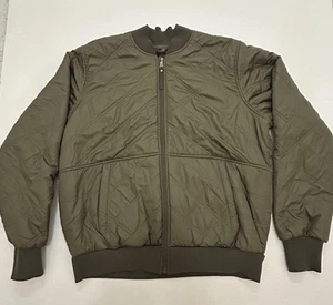 Prana Elsa Bomber Jacket Womens Large State Green Quilted Sherpa Lined Warm NWT - Picture 1 of 15