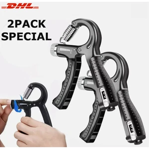 2xHand Grip Strengthener Power Trainer Gripper Strength Adjustable Gym Exerciser - Picture 1 of 7
