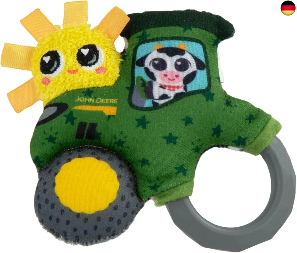 BESUCHE DEN TOMY-STORE Lamaze John Deere Rassel Mein erster Traktor| Weiche Baby-Rassel leicht zu