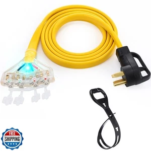 Tellegloww 10 Fuß Flach Wohnmobil Generator Adapter Kabel Kompatibel mit NEMA 14-50P t - Bild 1 von 5