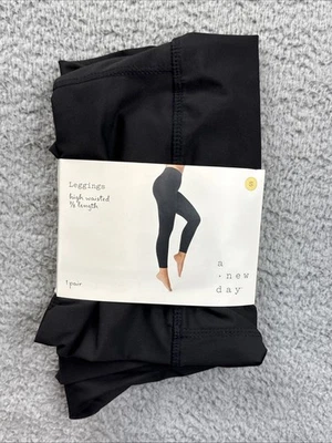 A New Day 女式小号黑色高腰日常活动 7/8 紧身裤 — 第 1/4 张图片