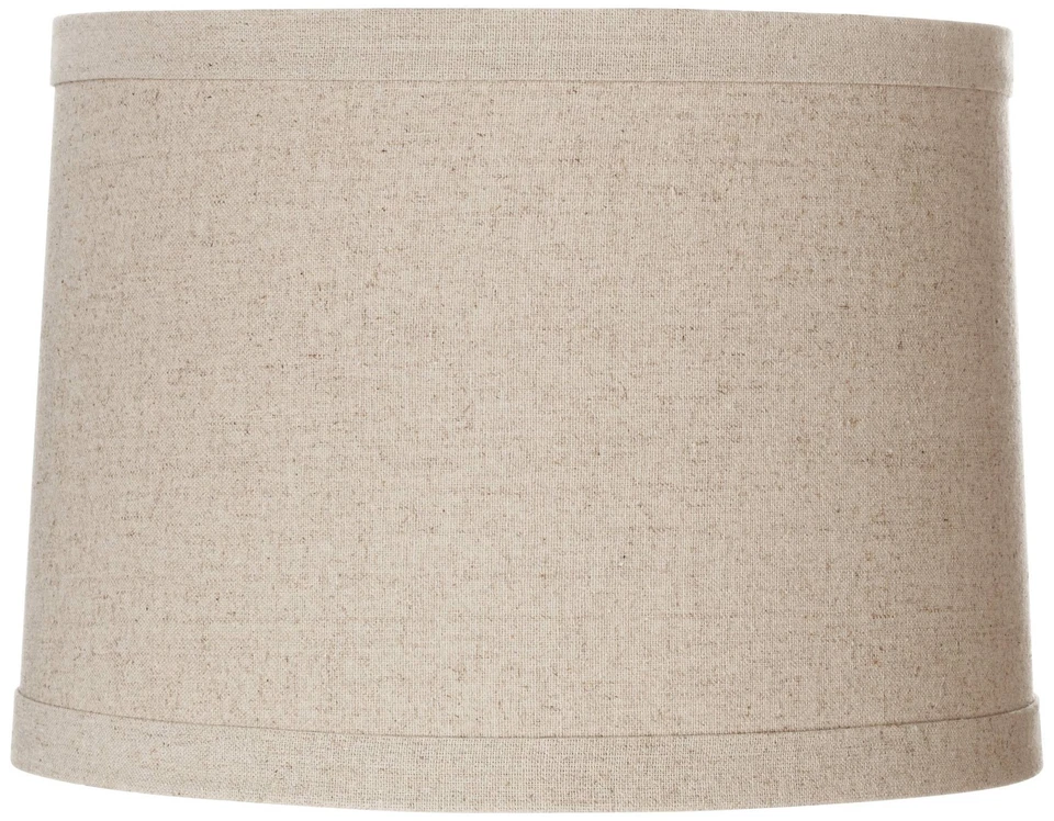 Springcrest Natural Linen Medium Drum Lamp Shade 13" Top " Bottom "