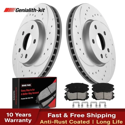 Front Drilled Disc Rotors Brake pads for 2010-2017 Chevrolet Equinox GMC Terrain Foto 1 de 4