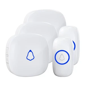 Funk Türklingel, 3 Stecker Empfänger 2 Klingeltaster Wasserdicht Akku - Bild 1 von 5