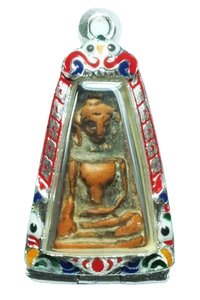 Phra Phong Supan antico amuleto Buddha tailandese in argilla - Foto 1 di 8