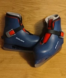 Bauer Lil Champ Blue Red Ice Hockey Skates Size 8/9 Used - Picture 1 of 10