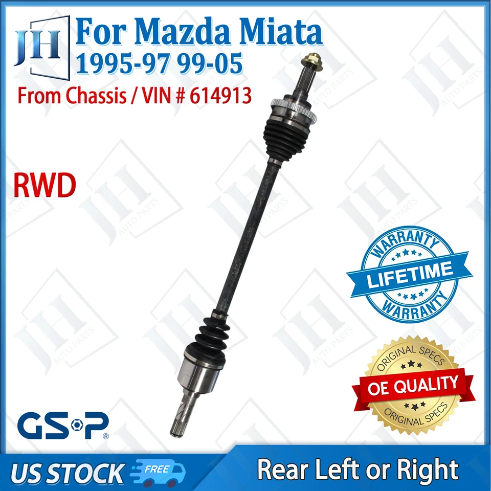 Eixo traseiro esquerdo ou direito CV original para 1995-97 99-05 Mazda Miata L4 1.8L RWD - Imagem 1 de 4