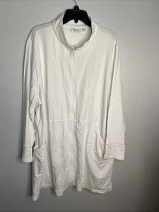 D & Co Active Women's 3X White Long S Full Zip Sweatshirt Jacket NWOT - Picture 1 of 10
