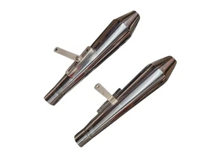 2 x Escape Universal Cono Inverso Moto 47.5mm Entrada con Ganchos de Resorte - Imagen 1 de 1