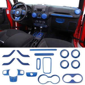 18X Interior Decoration Kit Center Console Cover Dashboard Bezel for Wrangler JK - Picture 1 of 8