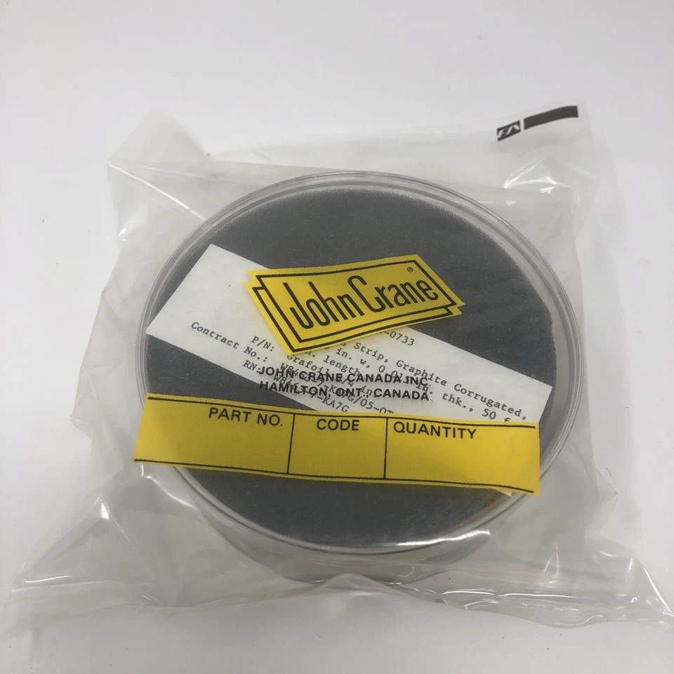 NEW John Crane Grafoil 3/4" x0.015" x50' Graphite Corrugated Packing Strip Roll - Image 1 of 2