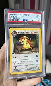 PSA 9 1st Edition Dark Raticate 51/82 Team Rocket Pokemon Card 2000 WOTC MINT