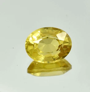 AAA Natural Flawless Ceylon Yellow Sapphire Loose Oval Gemstone Cut 9x7 MM - Picture 1 of 6