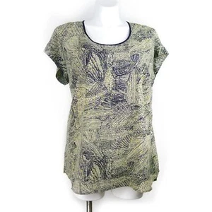 Daniel Rainn Yellow Green Black Silky Tunic Women's Plus size 1X - Picture 1 of 9