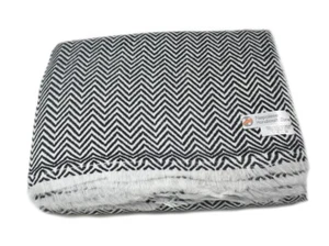 Chevron 100% Himalaya Lanzamiento de Cachemira/Negro 54""x108"" - Zona de Artesanía Nepalí - Imagen 1 de 8
