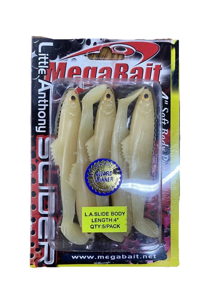 "Señuelo deslizante Megabait La Little Anthony Swimbaits paquete de 5 descontinuado de colección 4""" Foto 1 de 1